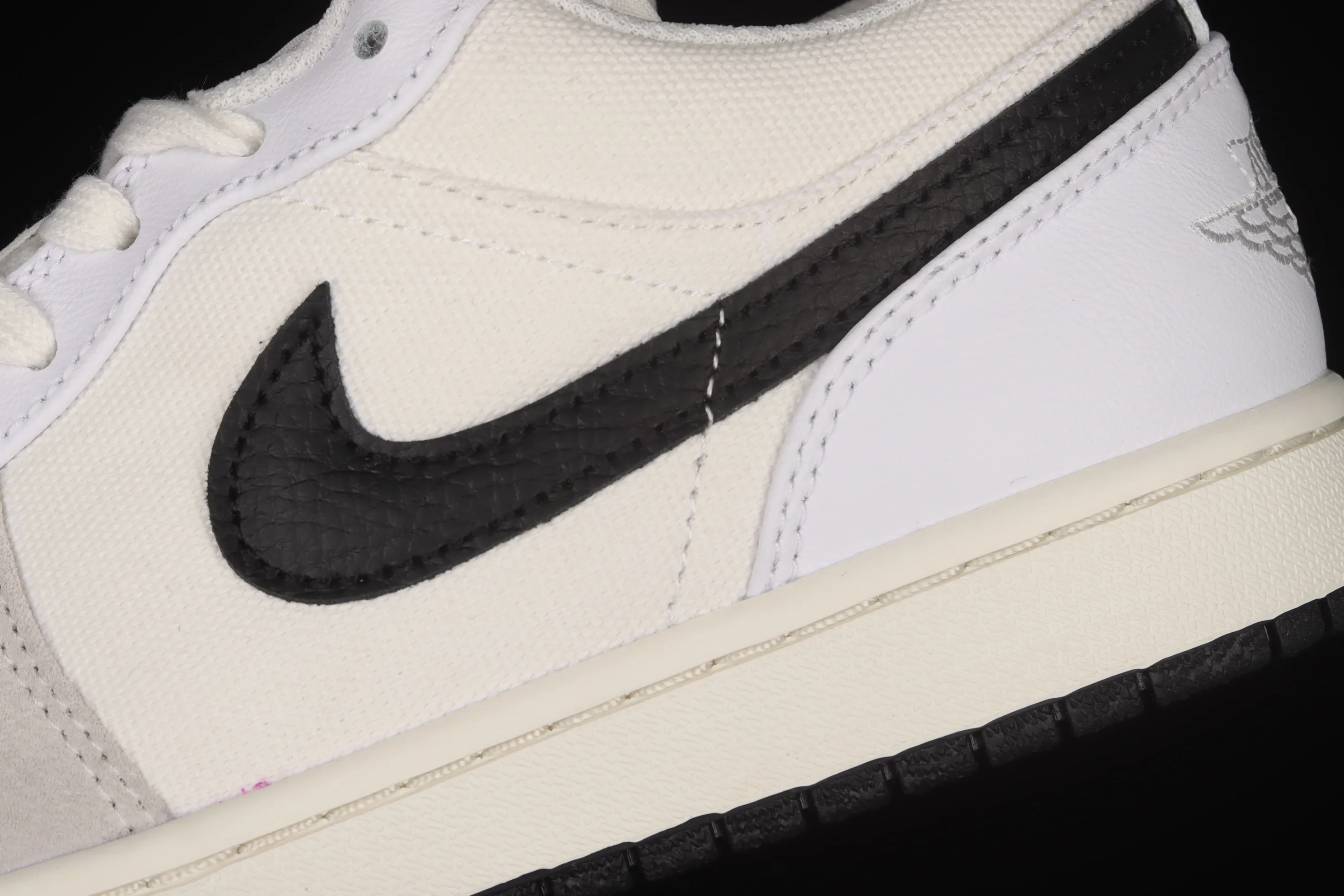 All categories Air Jordan Jordan series basketball shoes Air Jordan 1 Low G version pure original Air Jordan 1 Low AJ1 Joe 1 white and black canvas stitching low-top cultural leisure sports shoes DC3533-100